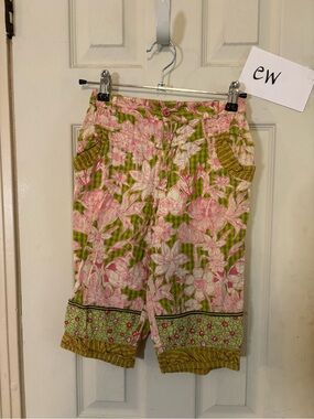 Oilily Pink and Green Floral Casual Shorts